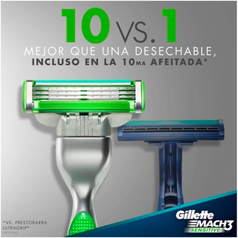 gillette repuestos para afeitar mach 3 sensitive 4 cartuchos