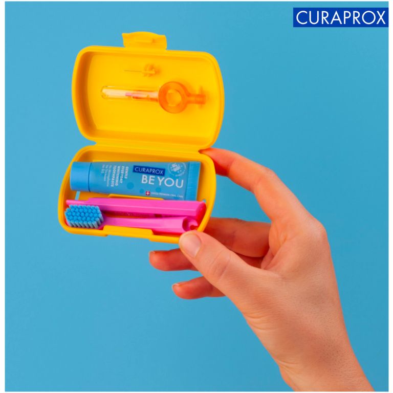 curaprox set de viaje color amarillo