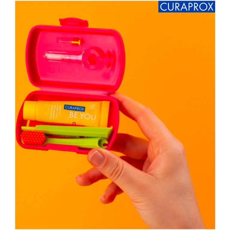curaprox set de viaje color rojo