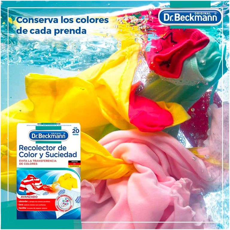dr. beckmann recolector de color y suciedad 20 toallitas