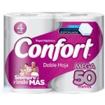 Papel Higienico Confort Doble Hoja 50 m 4 un.