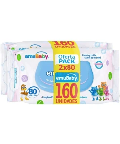 Toallitas Húmedas Emubaby Hipoalergénicas 2 X 80 c/u