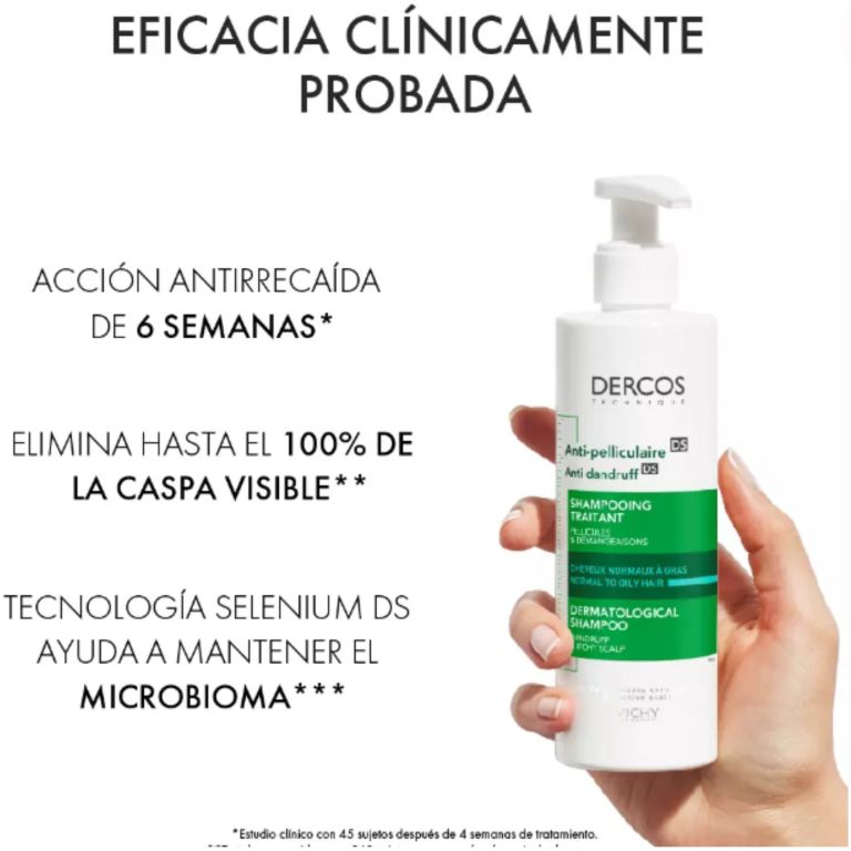 vichy dercos shampoo anti-caspa cabello graso 390 ml