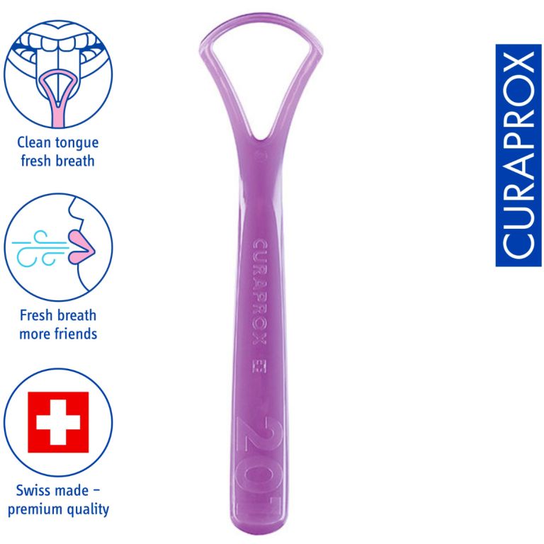 Limpiador Lingual De Una Hoja Curaprox CTC 201 Morado