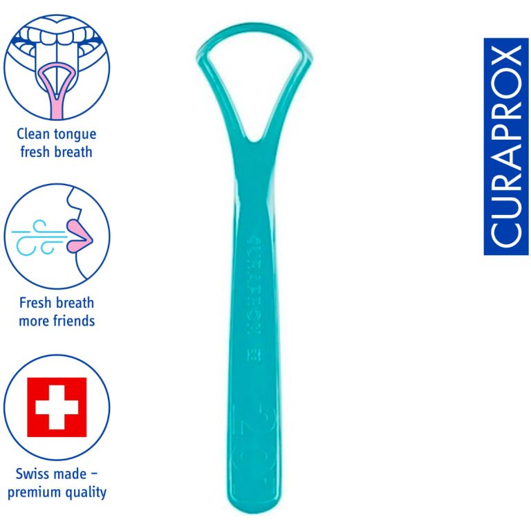 Limpiador Lingual De Una Hoja Curaprox CTC 201 Celeste