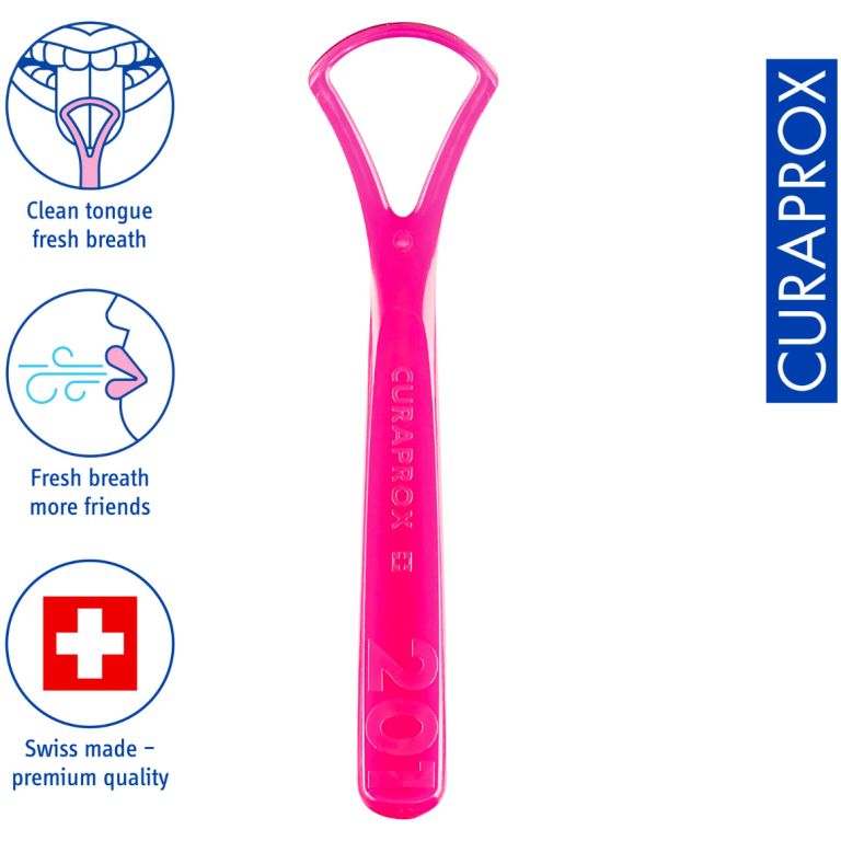 Limpiador Lingual De Una Hoja Curaprox CTC 201 Rosa