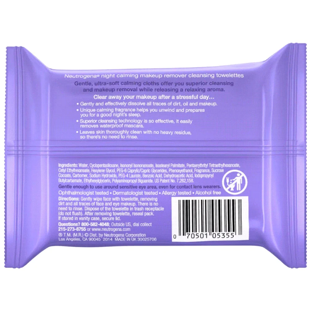 Neutrogena Toallitas Desmaquillantes Night Calming 25 U