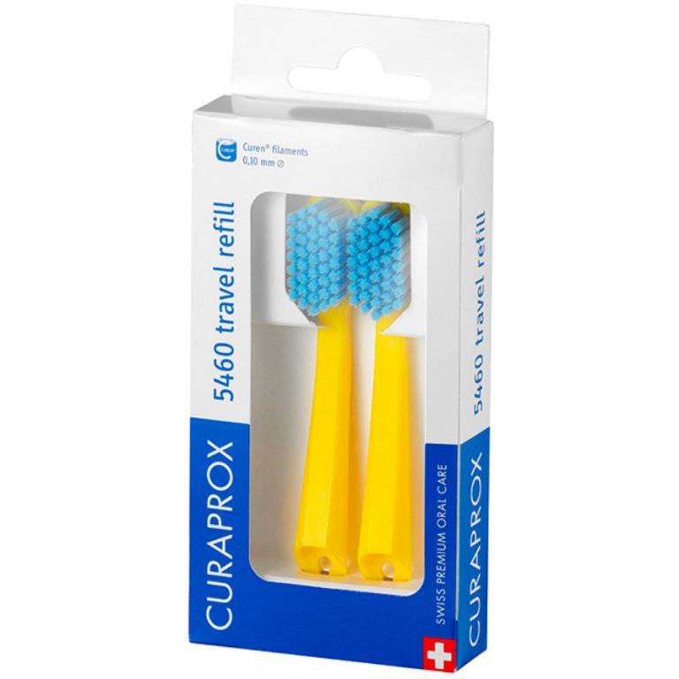 repuesto curaprox 5460 travel kit duo pack – amarillo