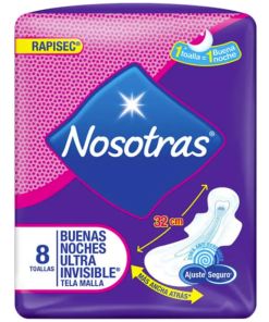 Toallas Nocturnas Nosotras Rapisec Ultra Invisible 8 Un