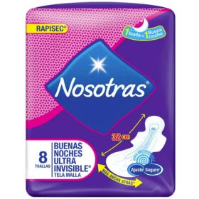 Toallas Nocturnas Nosotras Rapisec Ultra Invisible 8 Un