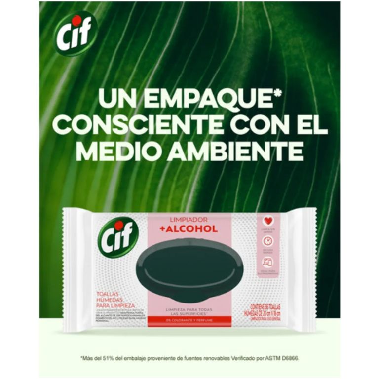 cif toallitas humedas higienizador con alcohol 36u