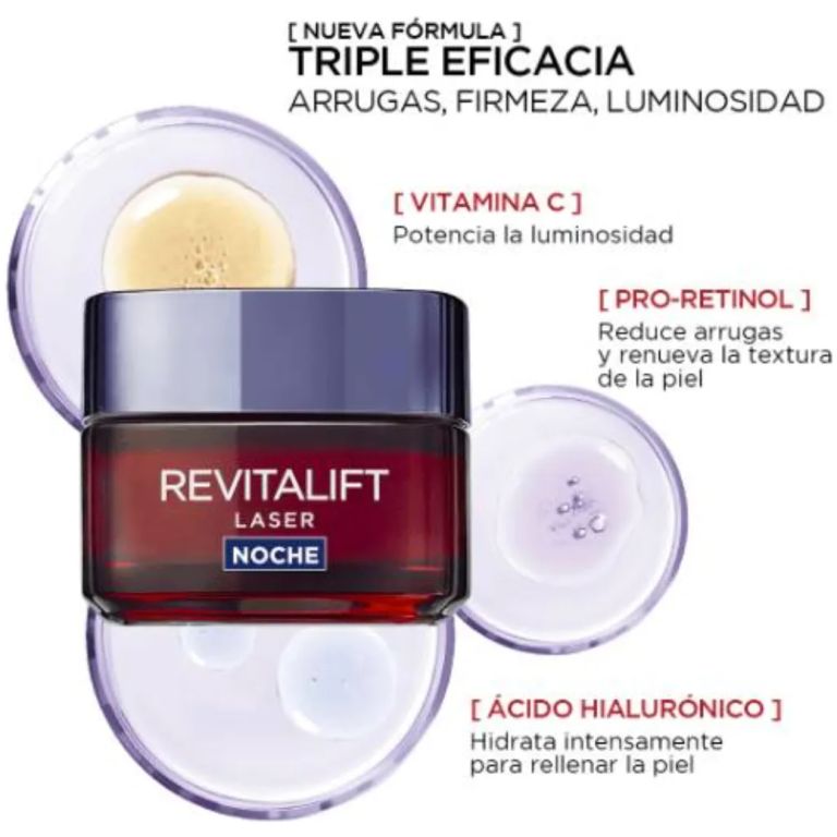 loreal paris revitalift laser crema noche antiedad 50 ml