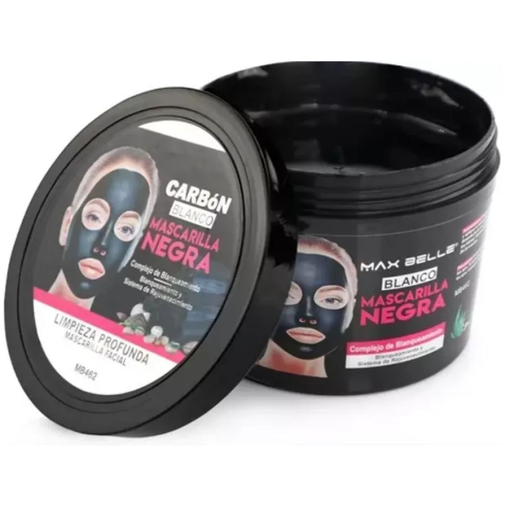 Maxbelleza Mascarilla Facial Negra Carbón Blanco 300Ml