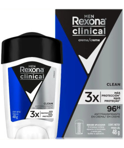 Men Rexona Clinical Antitranspirante Crema Clean 48g