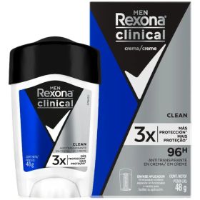 Men Rexona Clinical Antitranspirante Crema Clean 48g