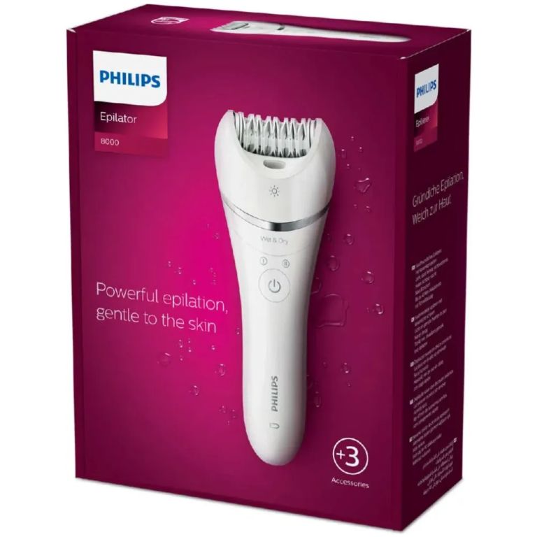 philips depiladora humedo y seco serie 8000 bre700/00