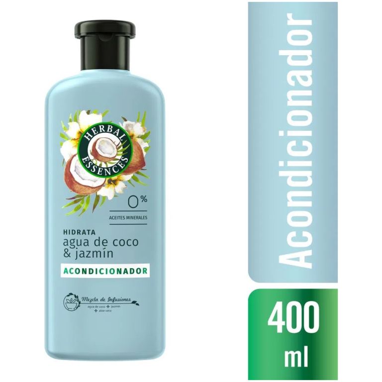 acondicionador agua de coco y jazmin 400ml herbal essences
