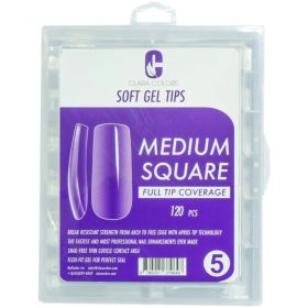 Soft gel tips medium square 120pcs clara colors