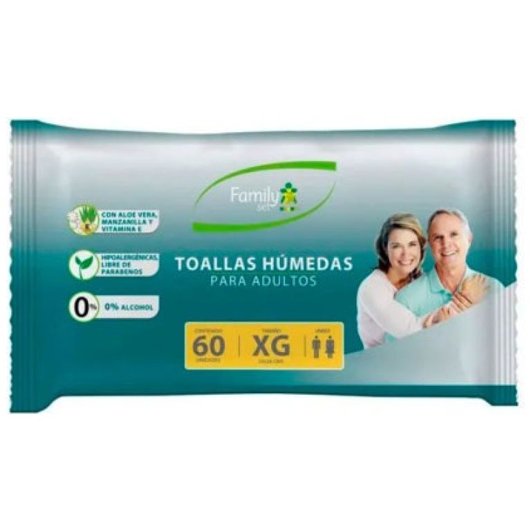 Toallas Humedas para Adultos 60u Xg Family Set