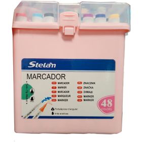 Set Marcadores Doble Punta 48 Colores Stelan