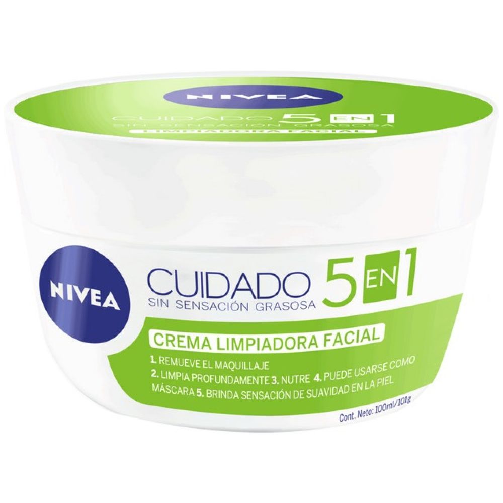 Crema Facial Cuidado 5 En 1 Limpiadora 100Ml Nivea