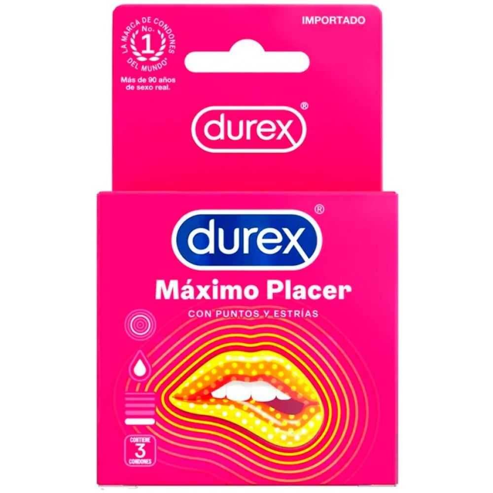 Durex Condones Maximo Placer Con Puntos Y Estrias 3Un