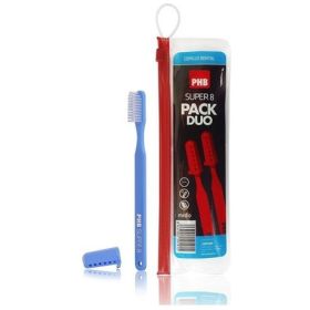 Pack Duo Cepillo Dental Super 8 Medio Con Estuche Phb