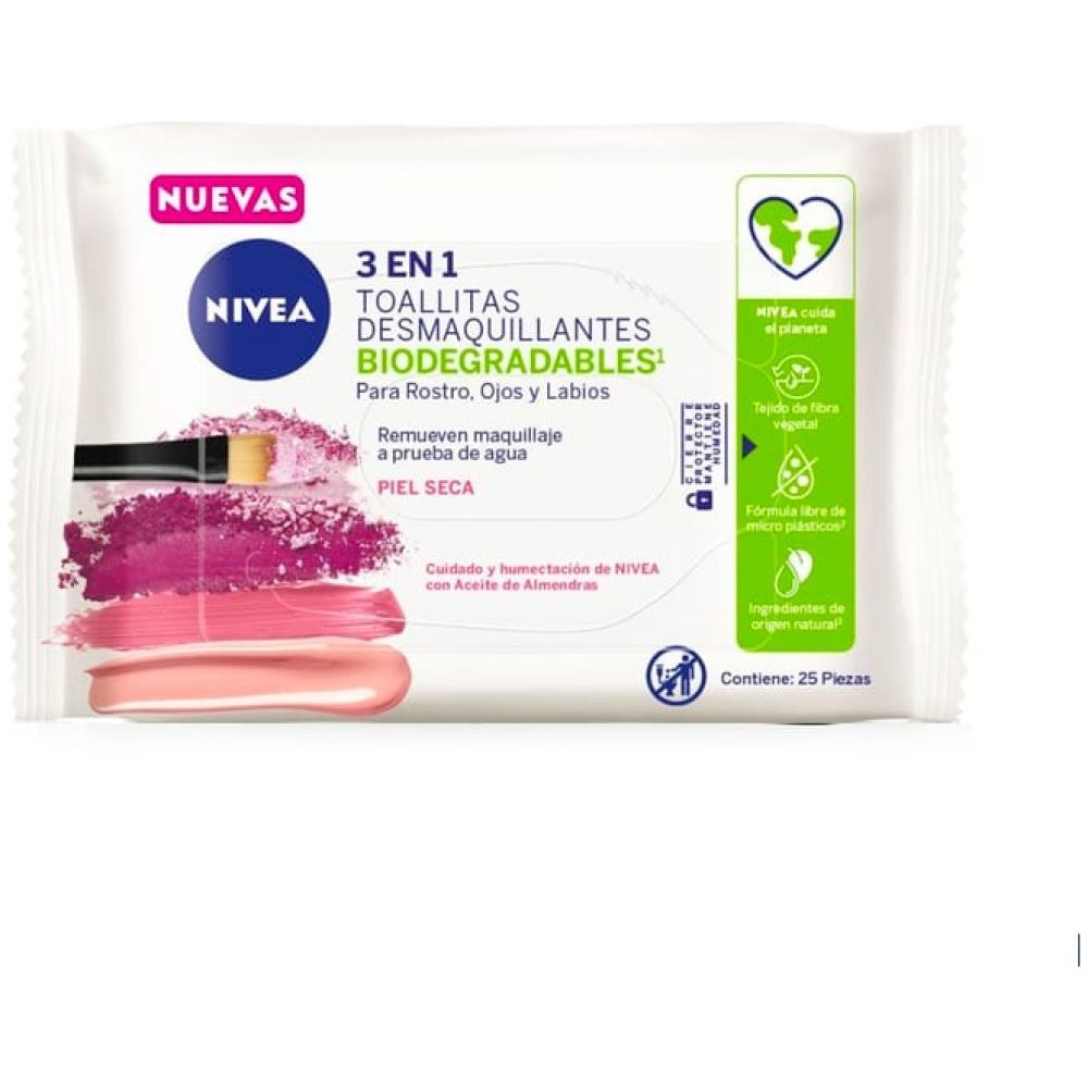 Toallitas Desmaquillantes 3 En 1 Piel Seca 25U Nivea