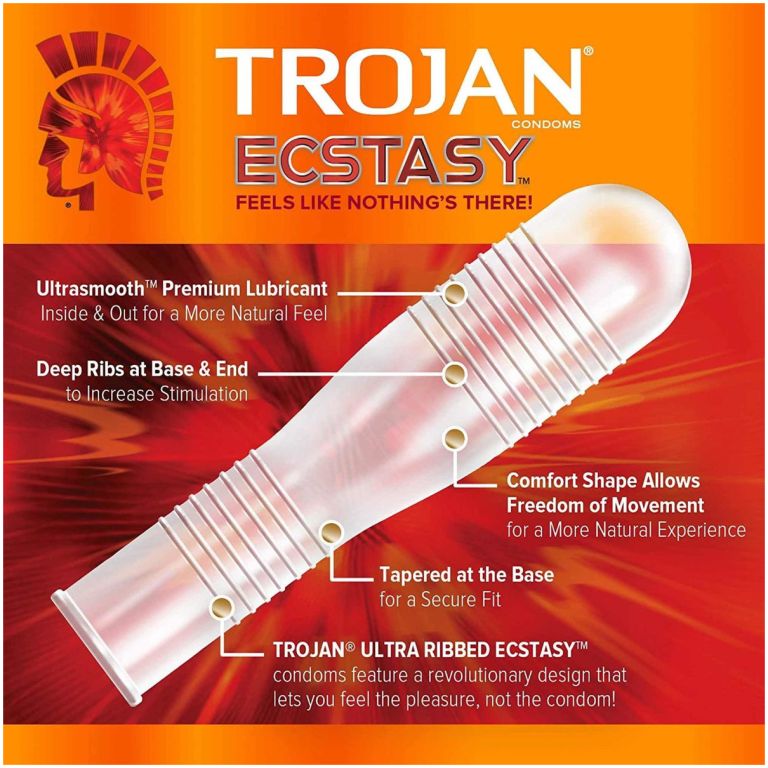 Preservativos de Latex Lubricados Ecstasy 10u Trojan