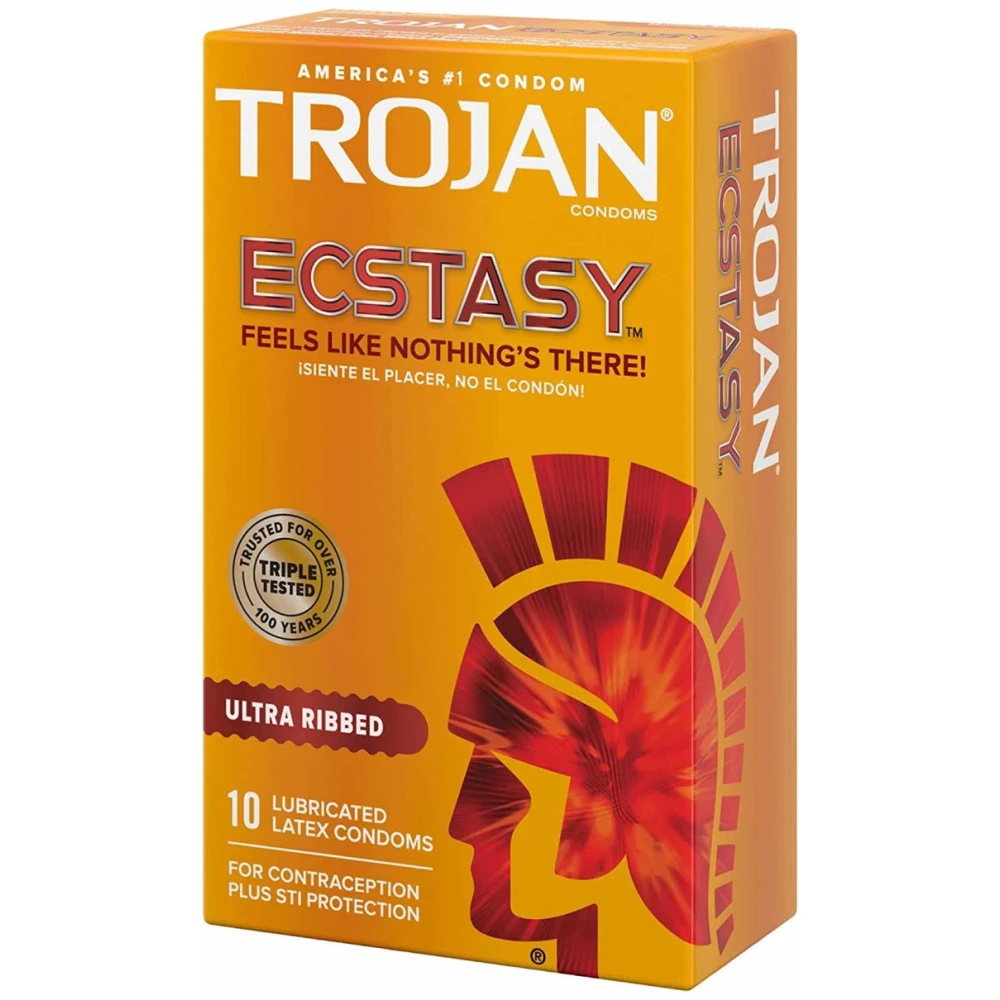 Preservativos De Latex Lubricados Ecstasy 10U Trojan