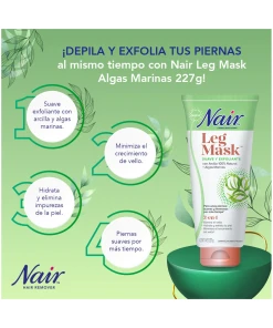 Crema Depilatoria de Piernas Leg Mask Algas 3en1 227g Nair