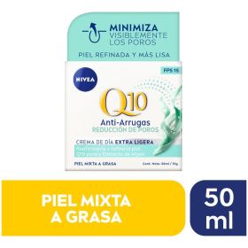 Crema de Dia Q10 Antiarrugas Reduccion de Poros 50ml