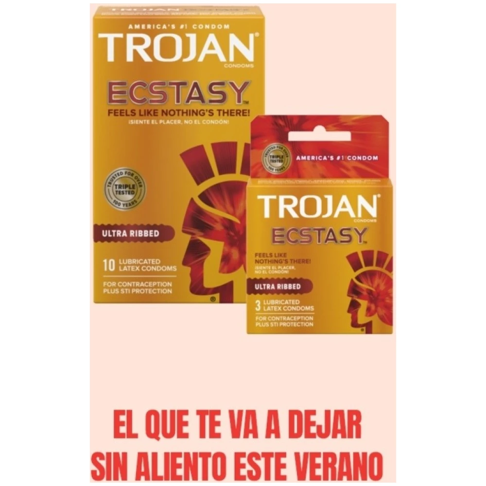 Preservativos De Latex Lubricados Ecstasy 10U Trojan
