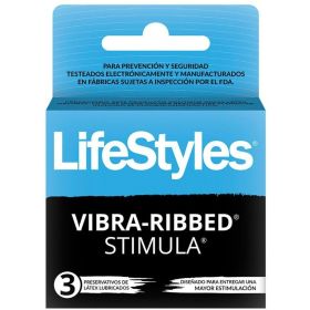 Preservativos de Latex Lubricados Vibra-Ribbed 3u Lifestyles