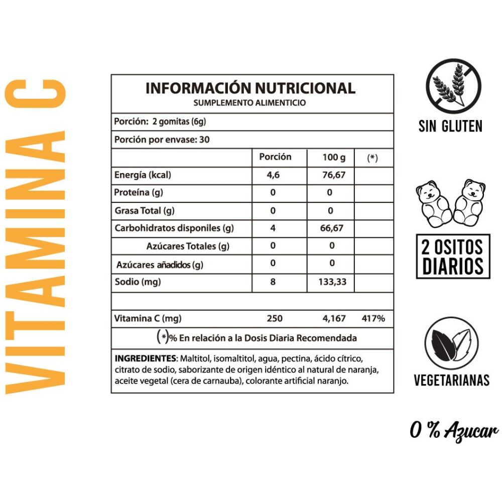 Suplemento Alimenticio Vitamina C 500mg Perfect Bear