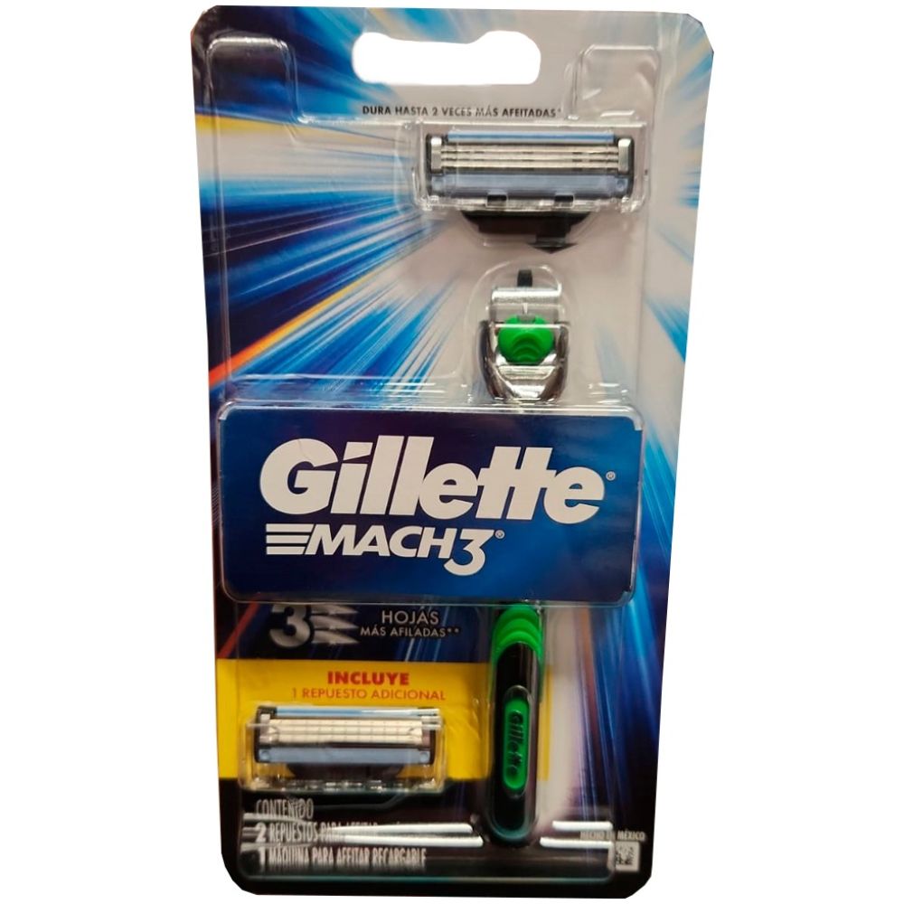 Maquina De Afeitar Mach3 2 Cartuchos Gillette - Imagen 1