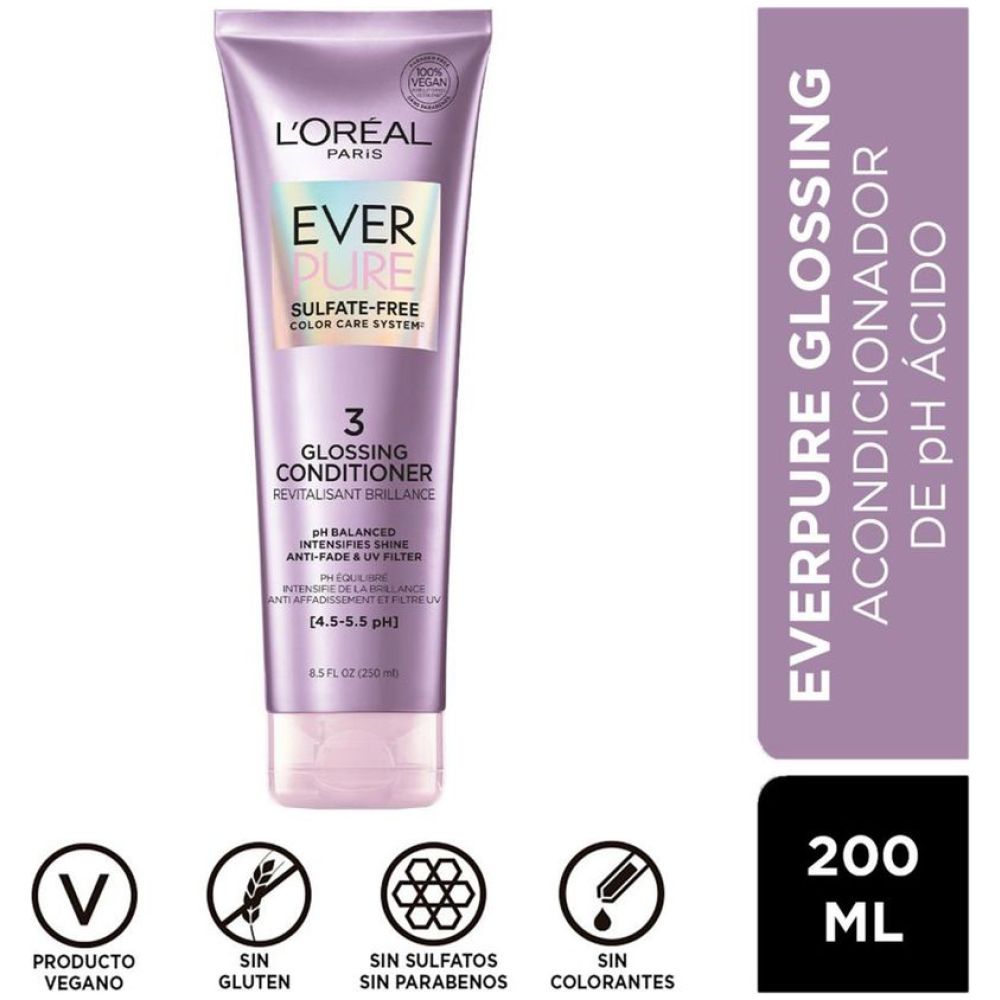 Loreal Paris Acondicionador Ever Pure Glossing Color Care