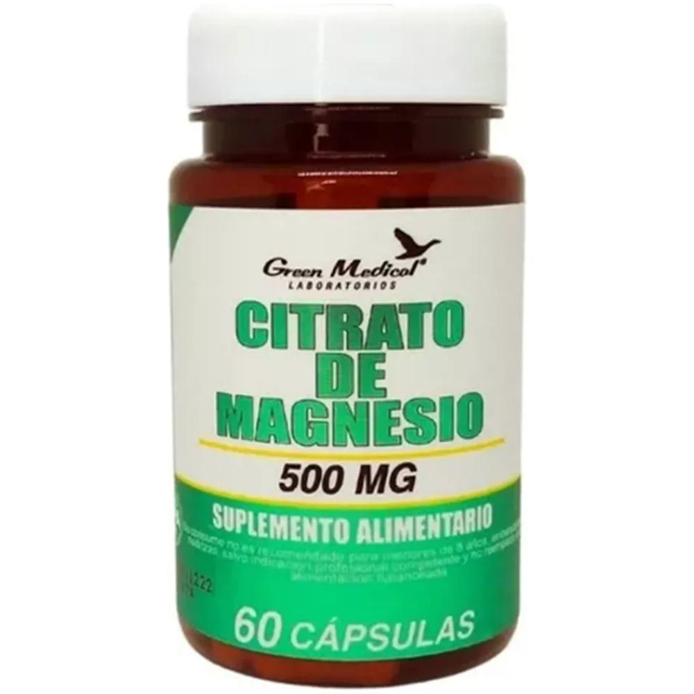 Green Medical Citrato De Magnesio 500 Mg 60 Capsulas