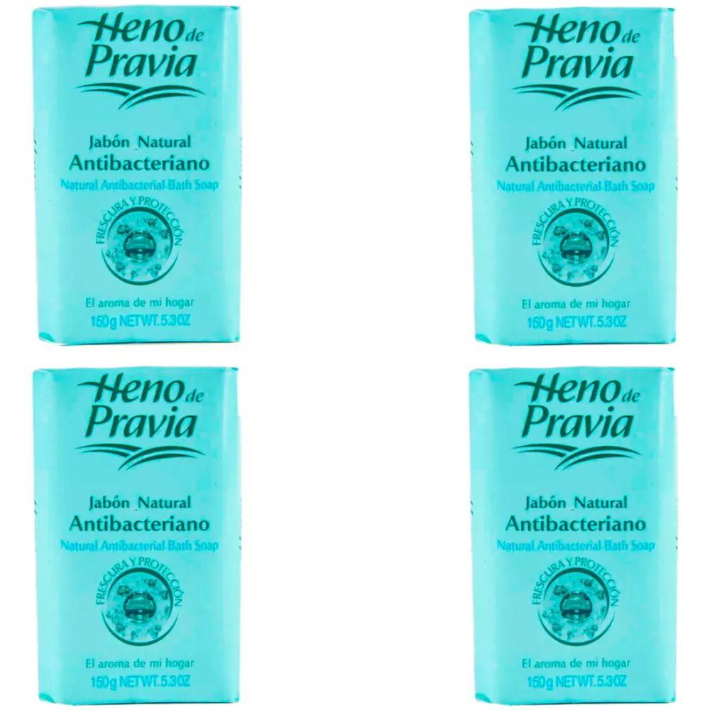 Heno De Pravia Pack 4 Unidades Jabon Antibacteriano 150gr