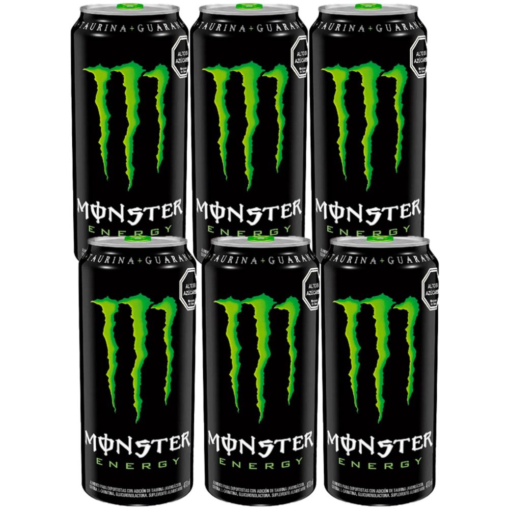 Monster Energy Negra Clasica De 473 Ml 6 Unidades