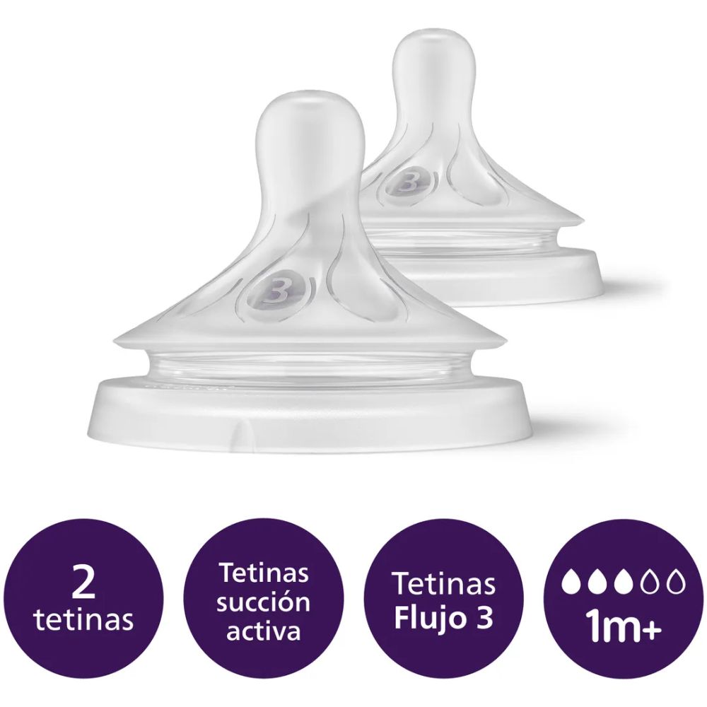 Tetina Natural Response Flujo Medio 2U 1M+ Scy963/02 Avent