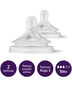 Tetina Natural Response Flujo Medio 2u 1m+ Scy963/02 Avent