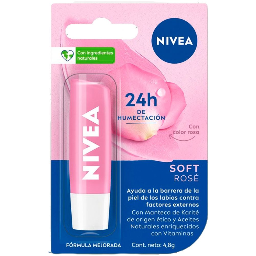 Balsamo Labial Hidratante Soft Rose 4,8G Nivea