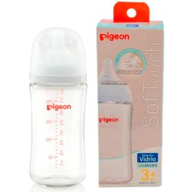 Mamadera De Vidrio Pigeon 240 Ml Color Transparente