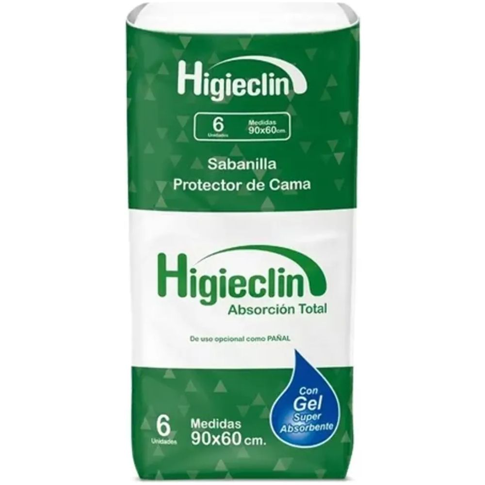Higieclin Sabanilla Adulto 90X60 Cm 6 Unidades