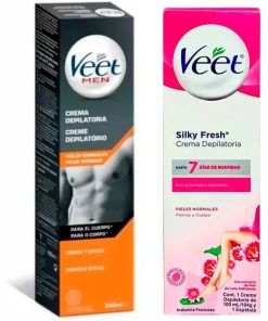 Pack Duo Veet Crema Depiladora De Hombre 200ml Y Mujer 100ml