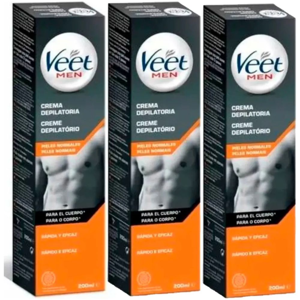 Pack Veet Crema Depiladora For Men 200ml 3u