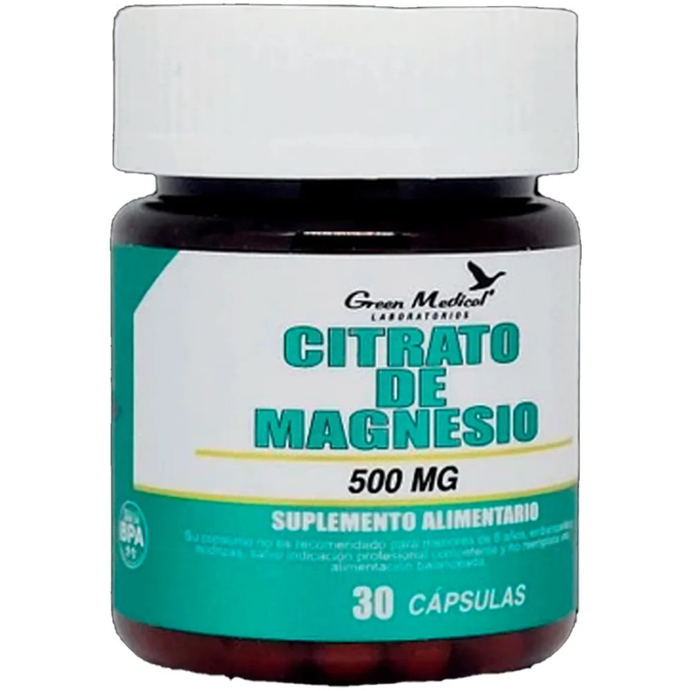 Green Medical Citrato De Magnesio 500 Mg 30 Capsulas