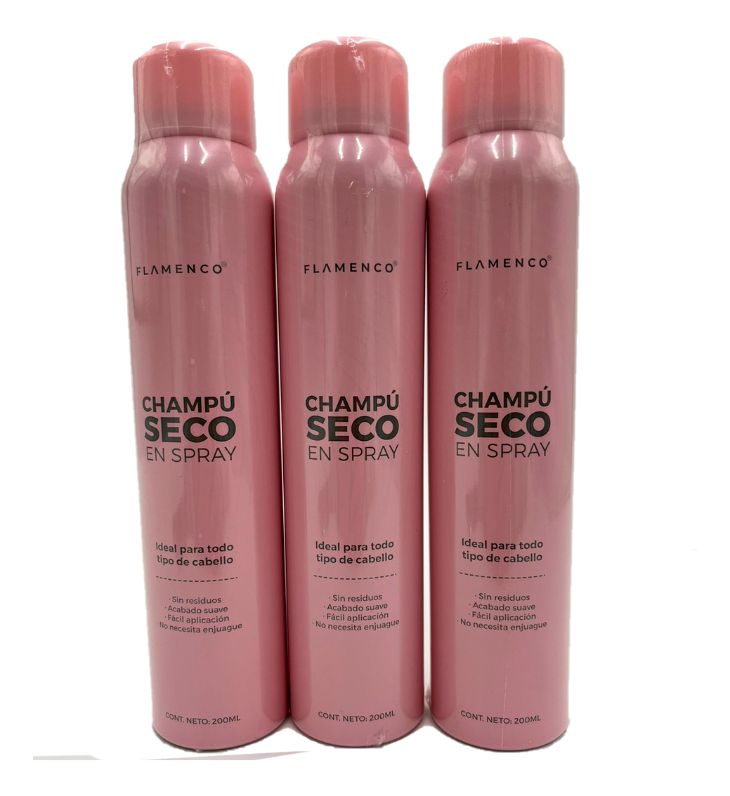 Pack 3 Un Flamenco Shampoo Desengrasante Spray En Seco 200Ml 1 Pack 3 Un Flamenco Shampoo Desengrasante Spray En Seco 200Ml