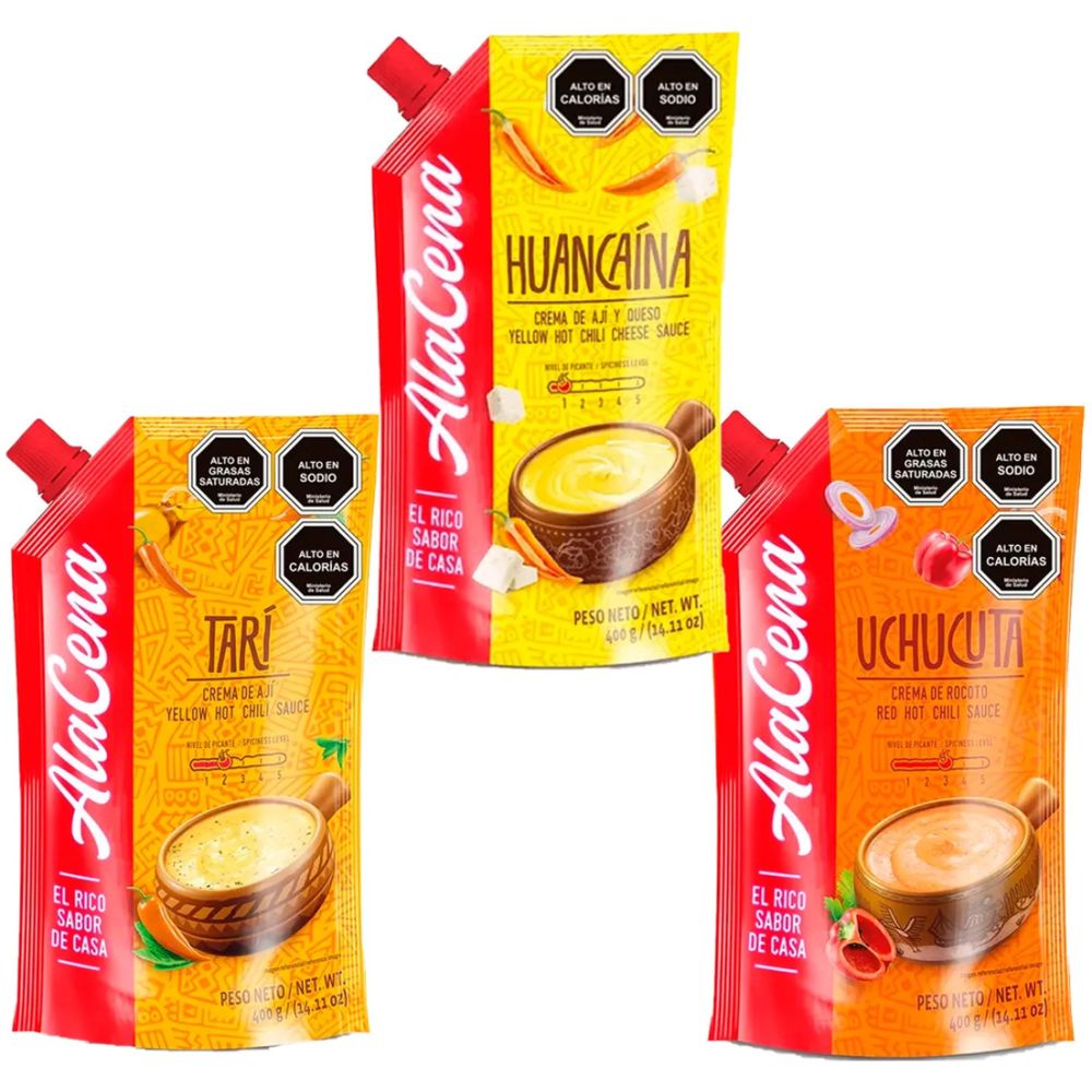 Alacena Pack 3 Salsas Huancaina Tari Y Uchucuta 400G C/U
